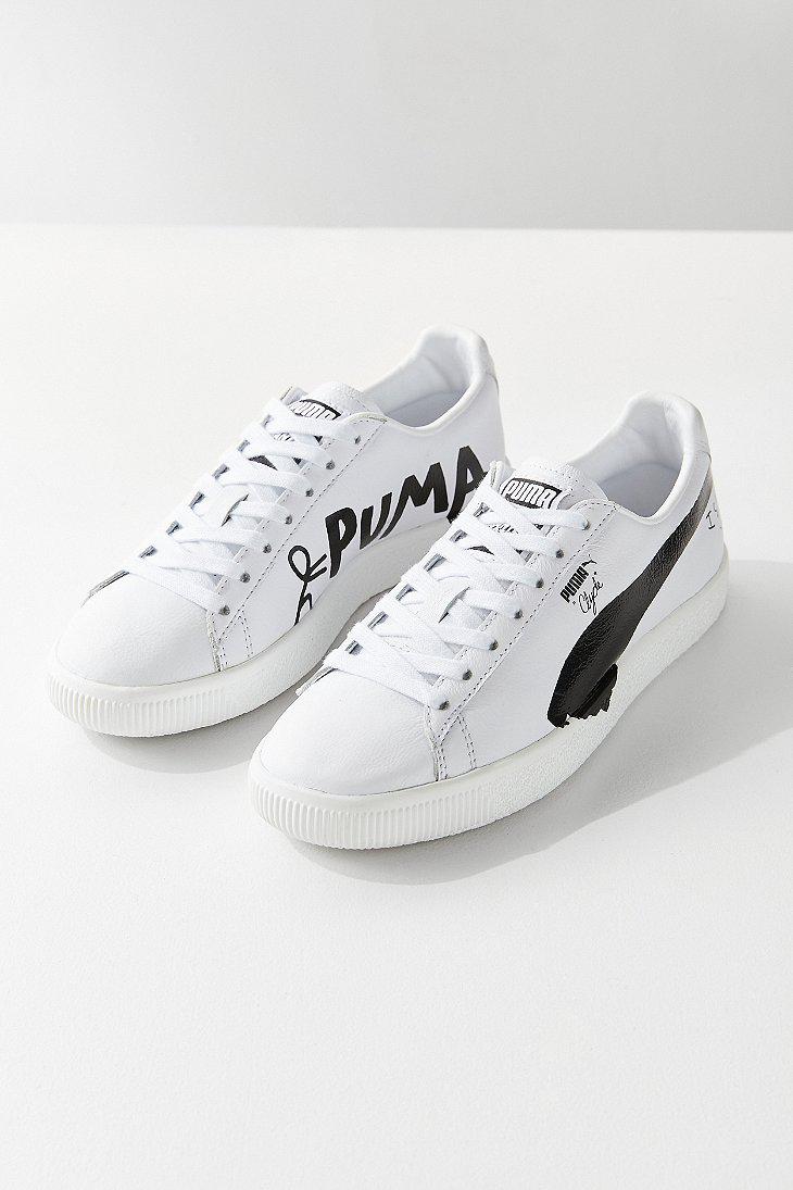 PUMA Leather Puma X Shantell Martin Clyde Sneaker in Black + White (White)  for Men - Lyst