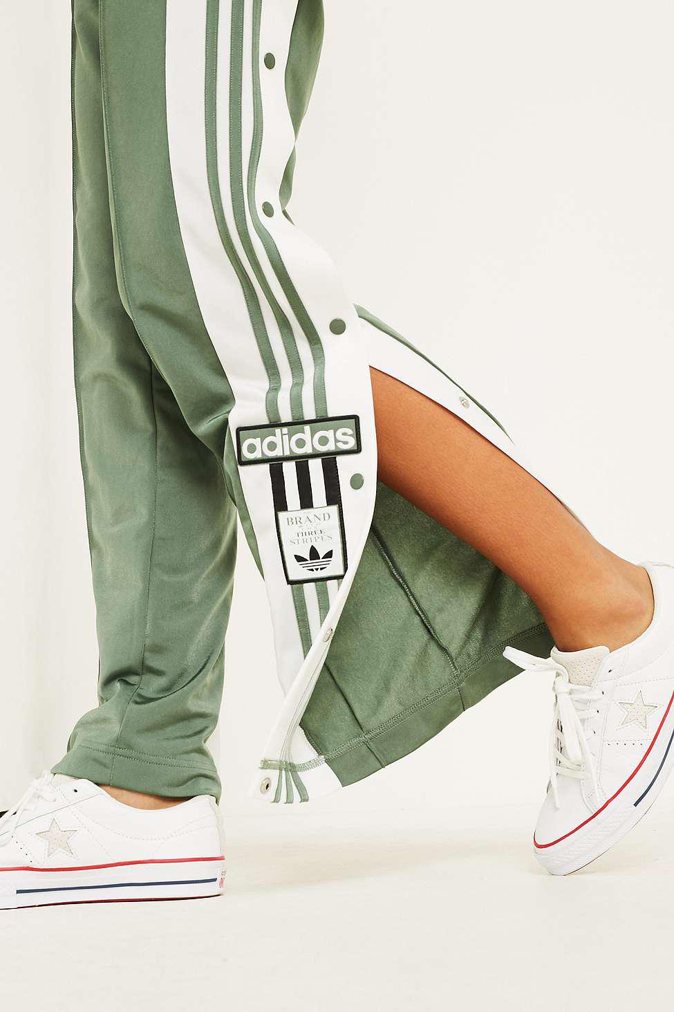 adidas Originals Synthetic Adibreak 3stripe Khaki Taping Popper Track