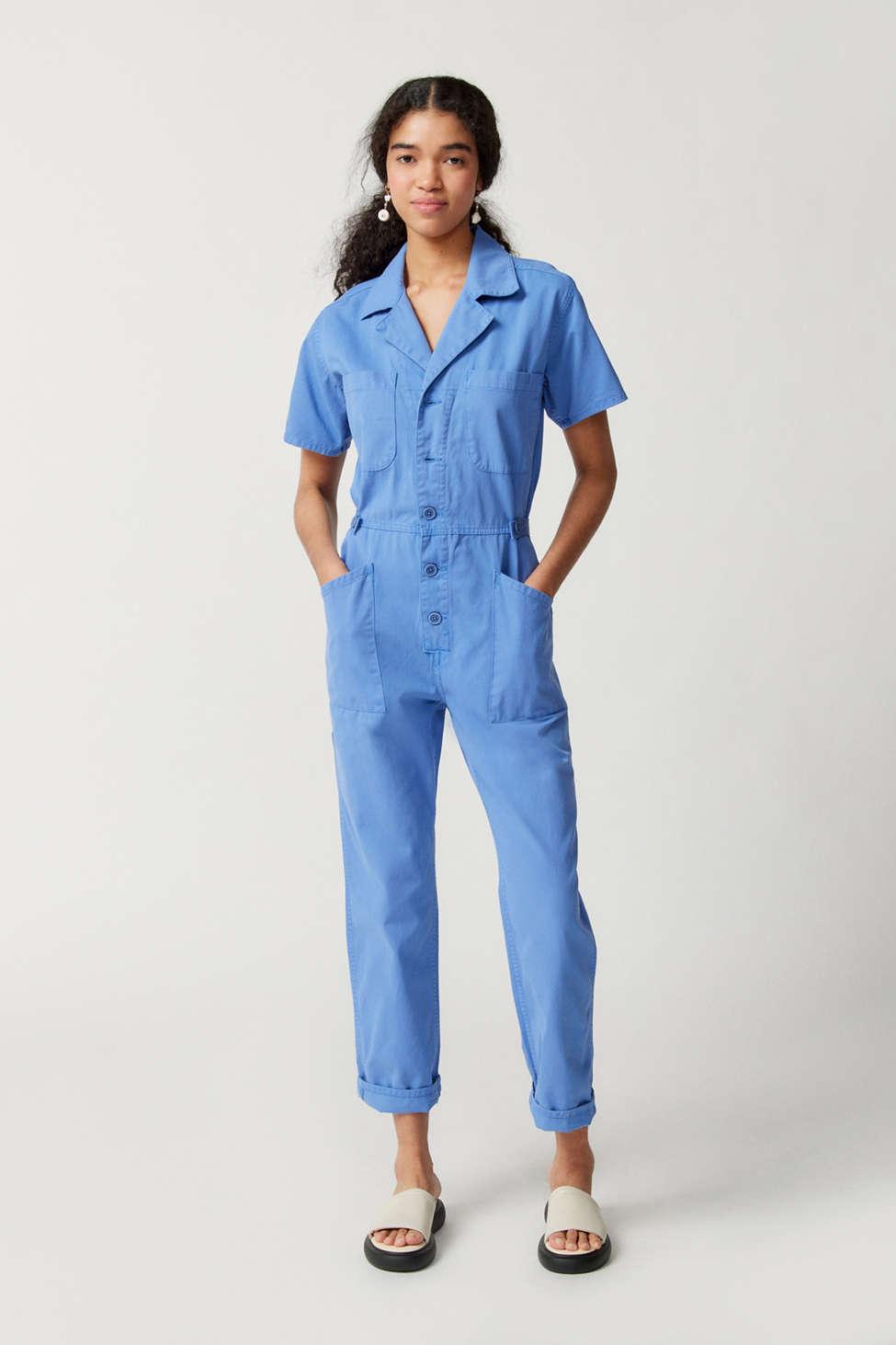 Pistola Grover Short Sleeve Coverall Jumpsuit in Blue Lyst