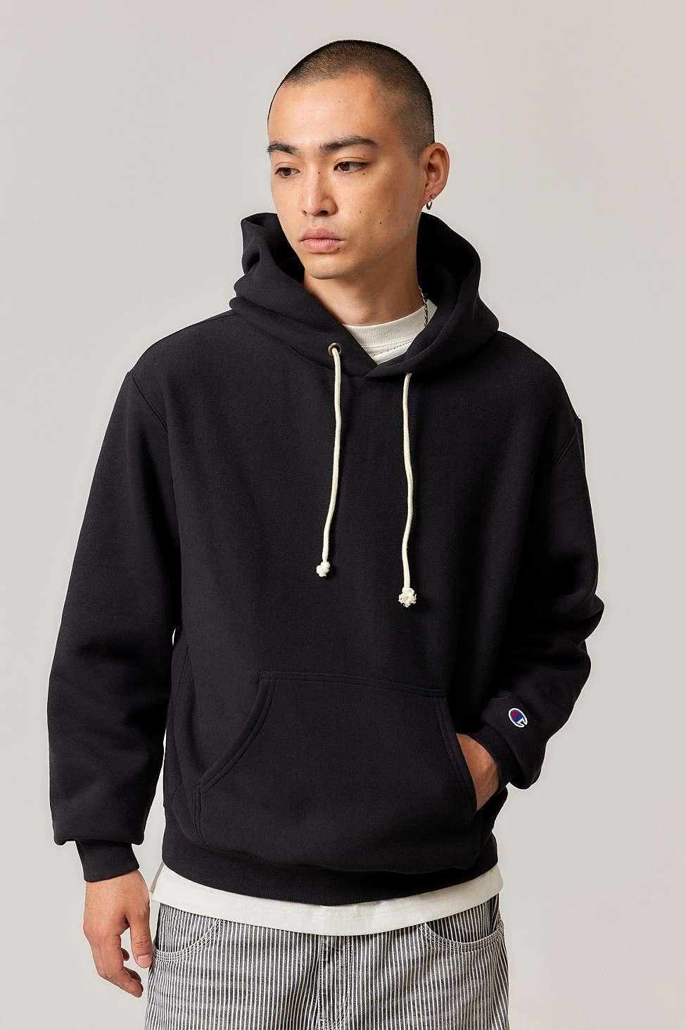 Black champion hoodie sale 2025