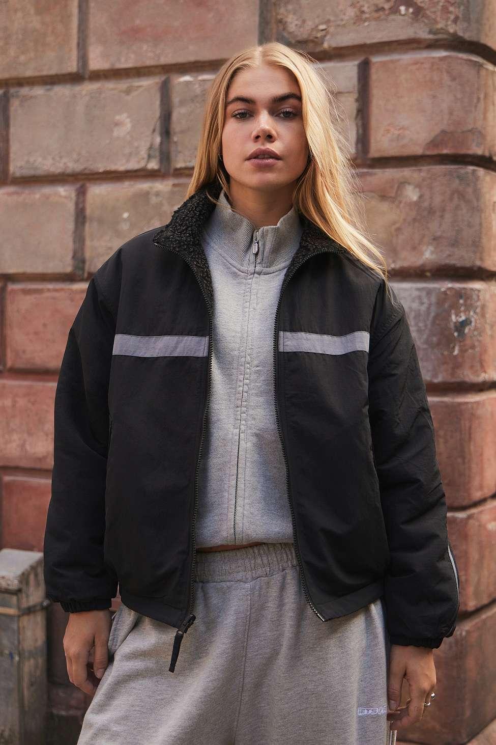 iets Reversible Fleece Jacket in Black Lyst UK