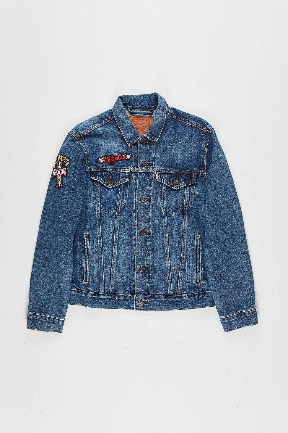 Urban Renewal One of a kind Band Patches Levi s Denim Jacket in