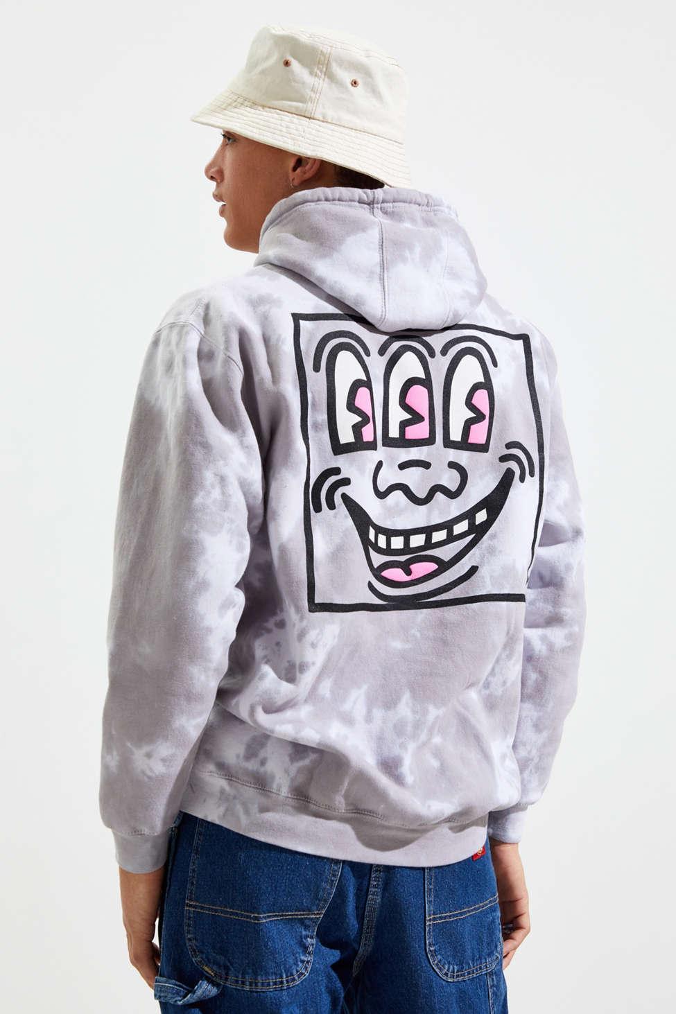Urban Outfitters Keith Haring Tie-dye Hoodie Sweatshirt in Gray for Men |  Lyst