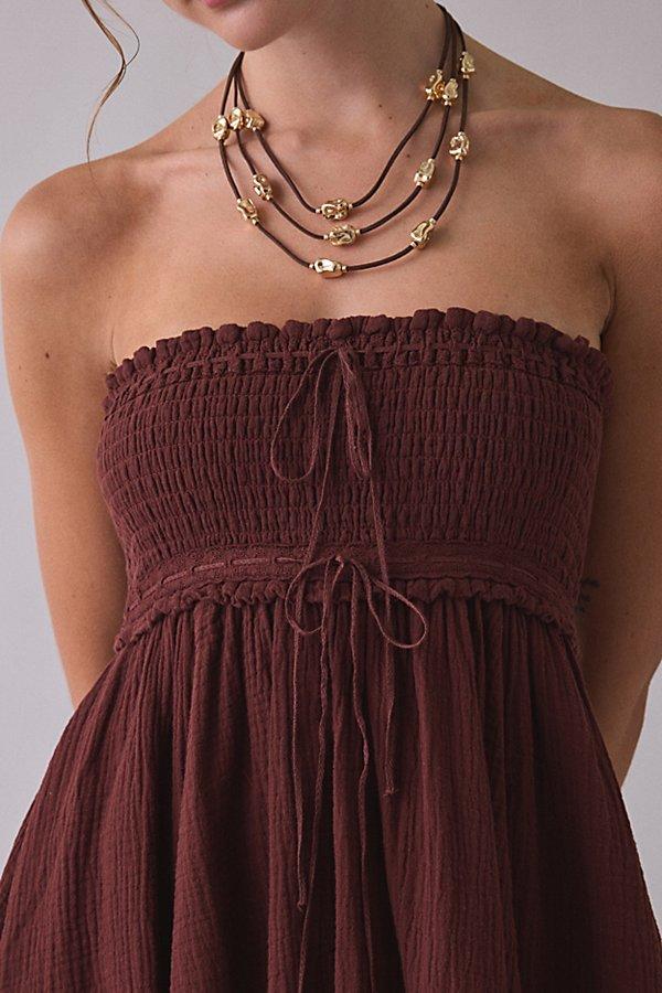 brown skin color dress Anissa Floral Jeanne Bubble Sleeve Babydoll Dress EMERALD-MULTI / M by Sugarlips