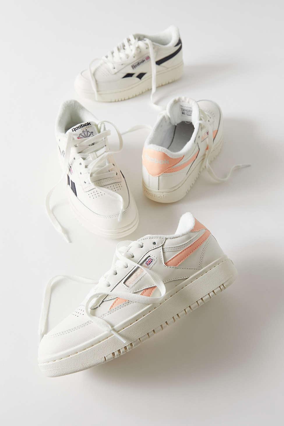 reebok club c double sneaker light orange