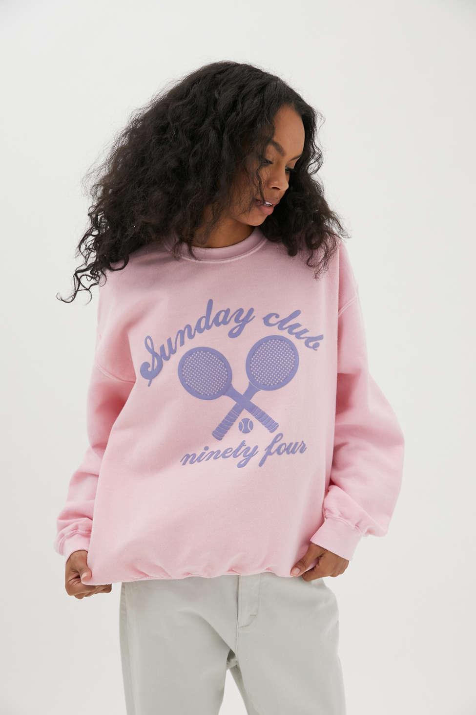 Urban Outfitters Sunday Club Crew Neck Sweatshirt in Pink - Lyst