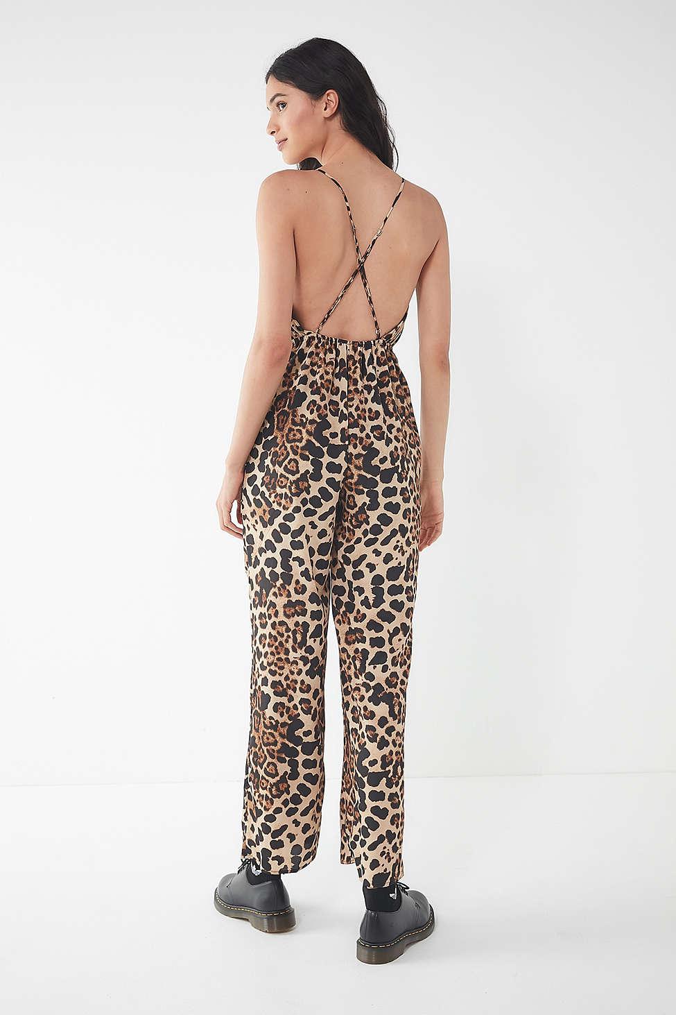urban outfitters leopard jumpsuit