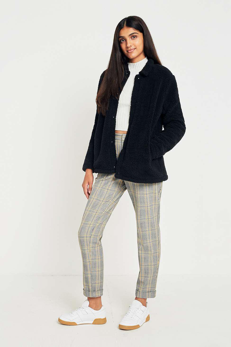 fila button down teddy coat