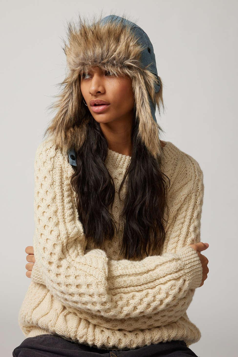 Urban | Indigo,at Faux In Natural Outfitters Fur BDG Trapper Nylon in Lyst Hat