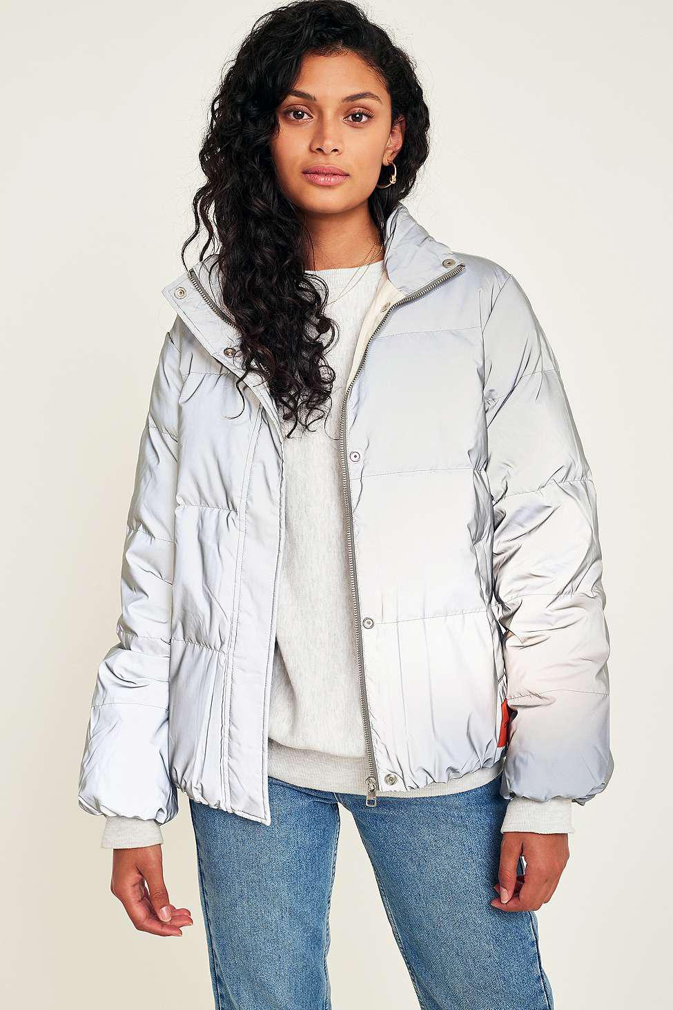 calvin klein puffer jacket reflective