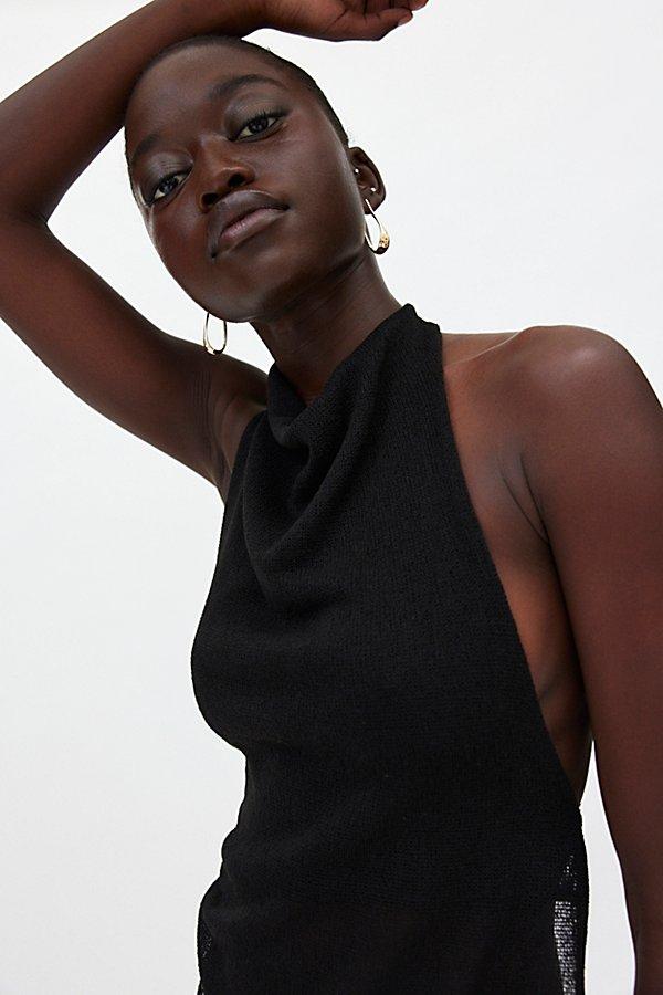 black halter top backless