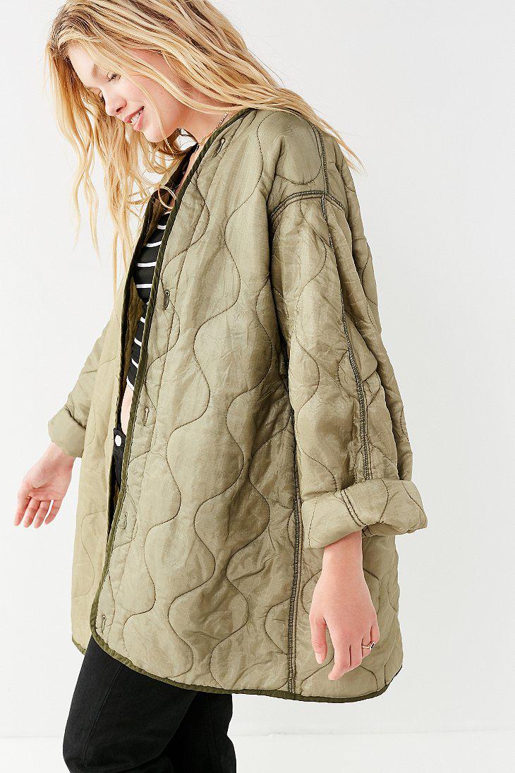 Urban Outfitters Cotton Vintage Lightweight Quilted Liner Jacket in Olive  (Green) - Lyst
