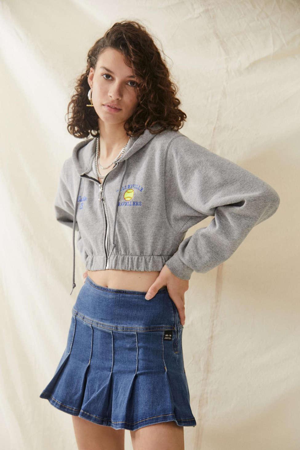 Urban Outfitters Uo '00s Pleated Denim Kilt Mini Skirt in Blue | Lyst