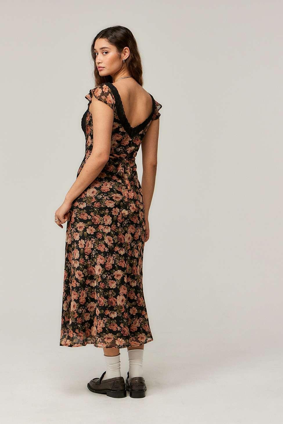 Kimchi Blue Floral Ocean Midi Dress L At Urban Outfitters Lyst UK