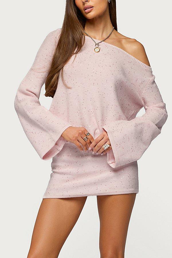 edikted sweater dress Gabby Foldover Off-The-Shoulder - Black Sweater dress Ribbed Sweater Dresses | Pacsun