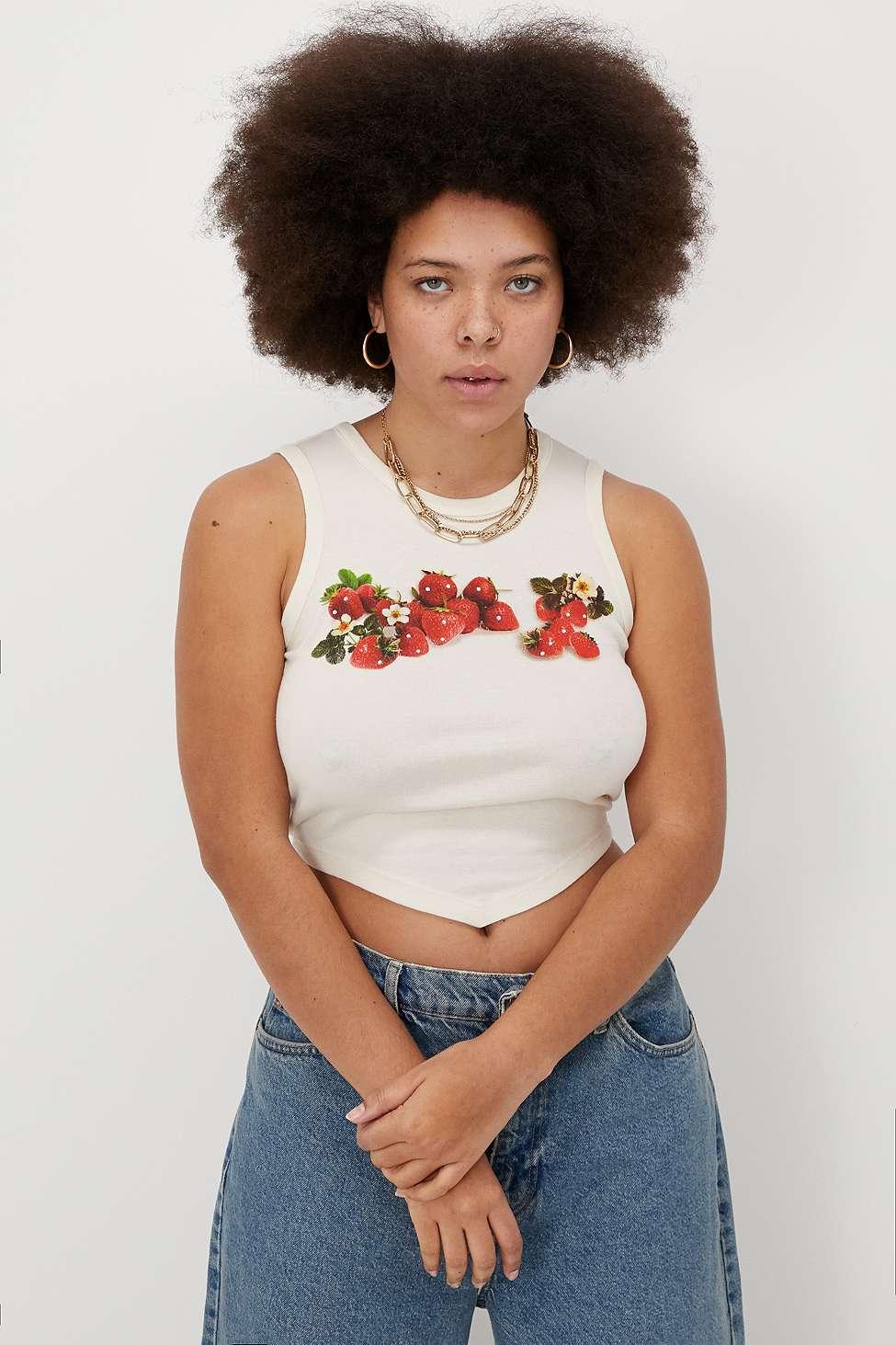 strawberry print tank top