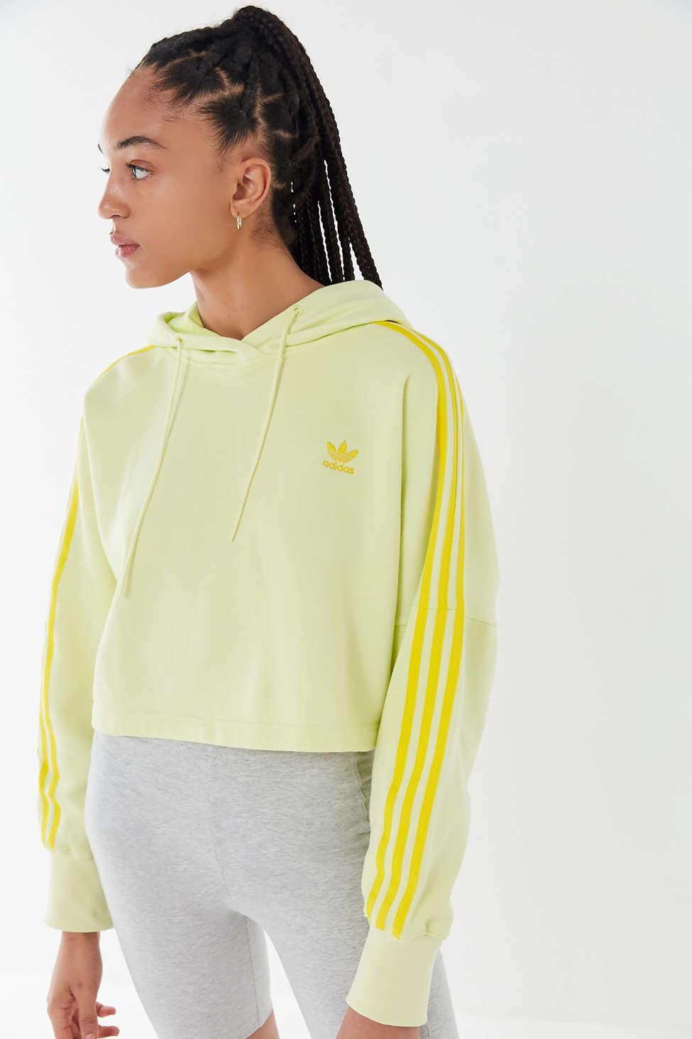 yellow adidas cropped sweatshirt