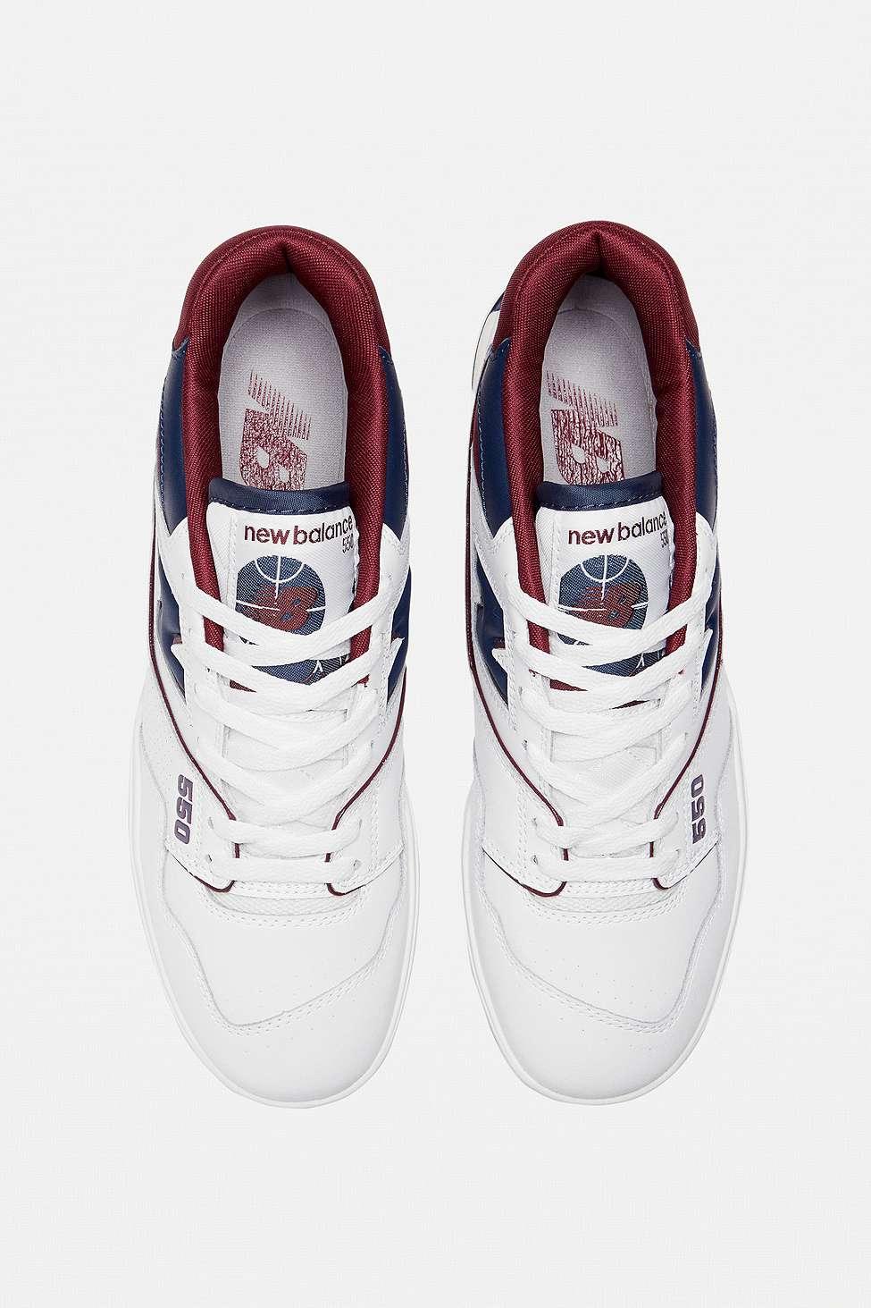 New Balance Bb550 White & Maroon & Navy Trainers for Men | Lyst UK