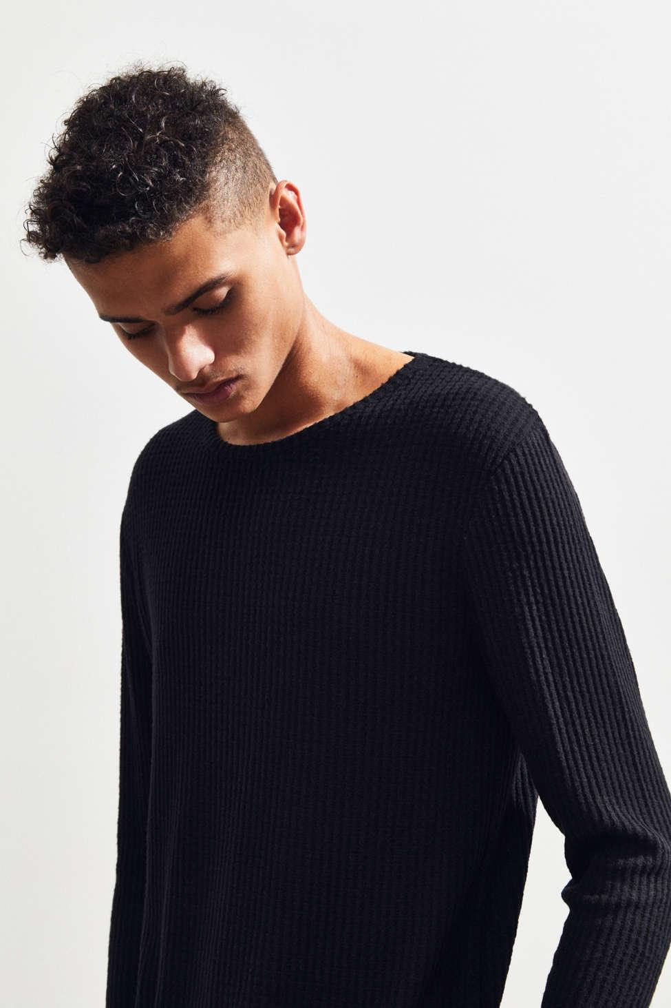 black waffle long sleeve