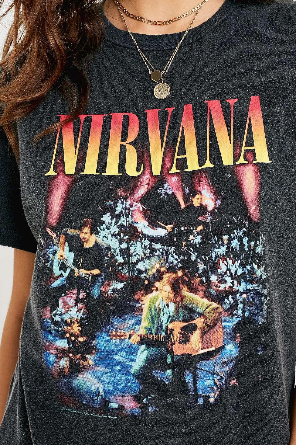 Urban Outfitters Cotton Nirvana T-shirt in Black | Lyst UK