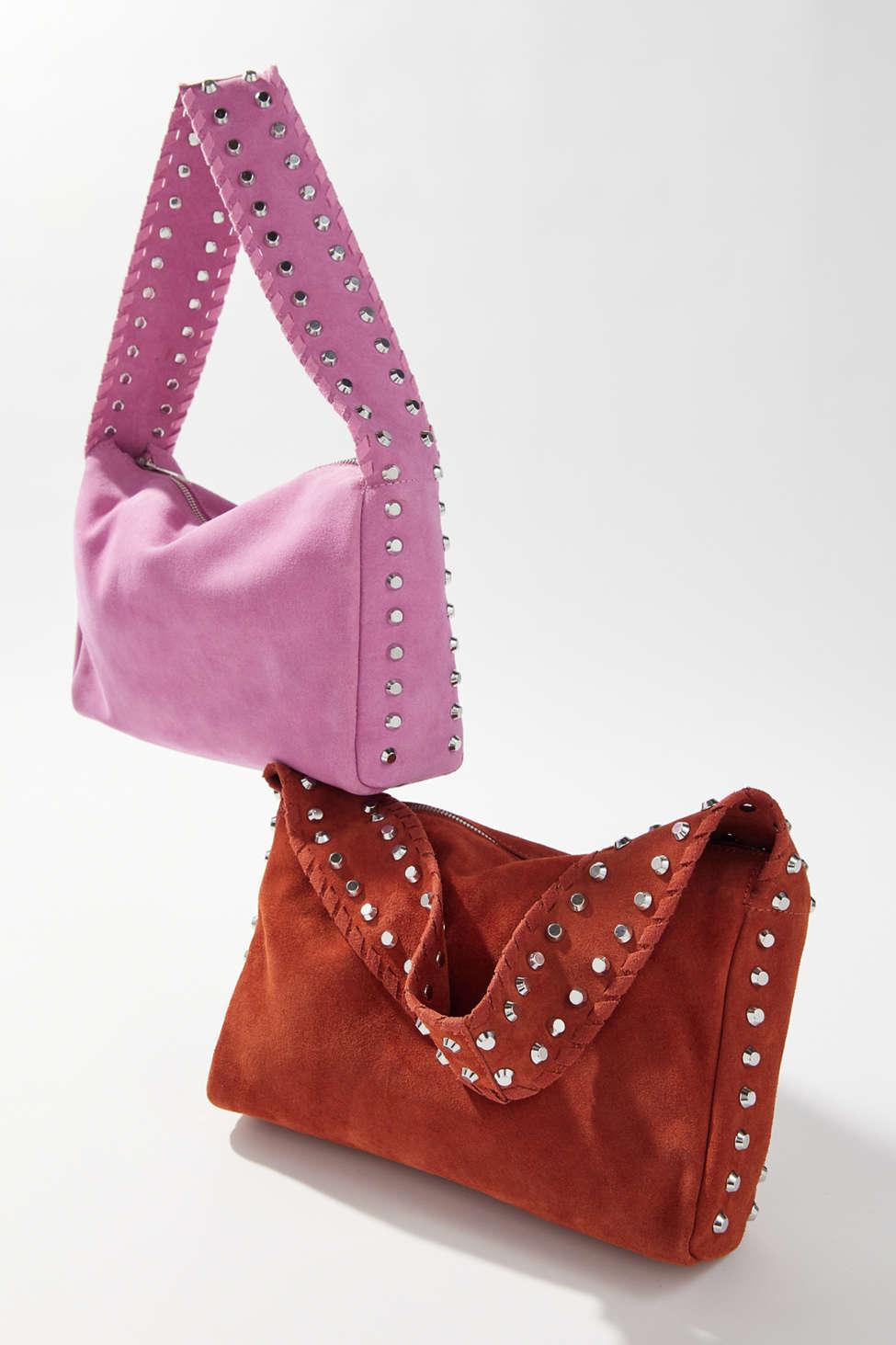 Vintage Coach Pink Suede Women's Purse/Handbag... - Depop