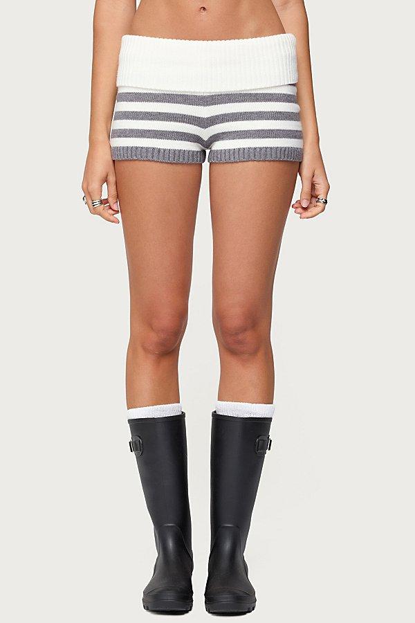 Edikted Saphi Striped Foldover Knit Shorts in Blue | Lyst Canada