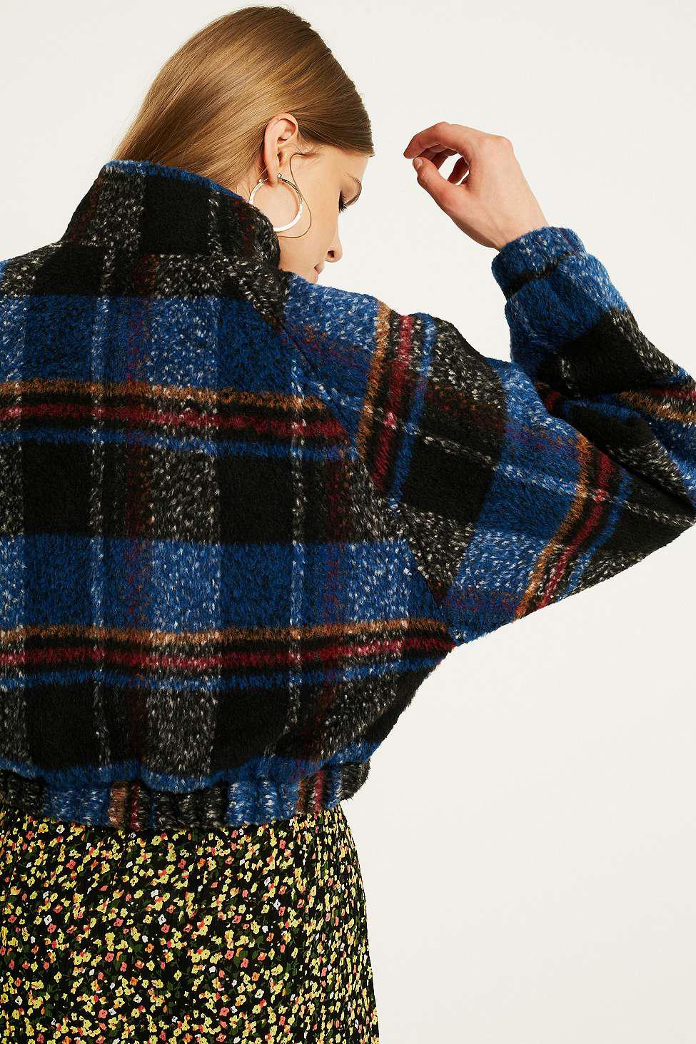 urban outfitters batwing teddy fleece jacket