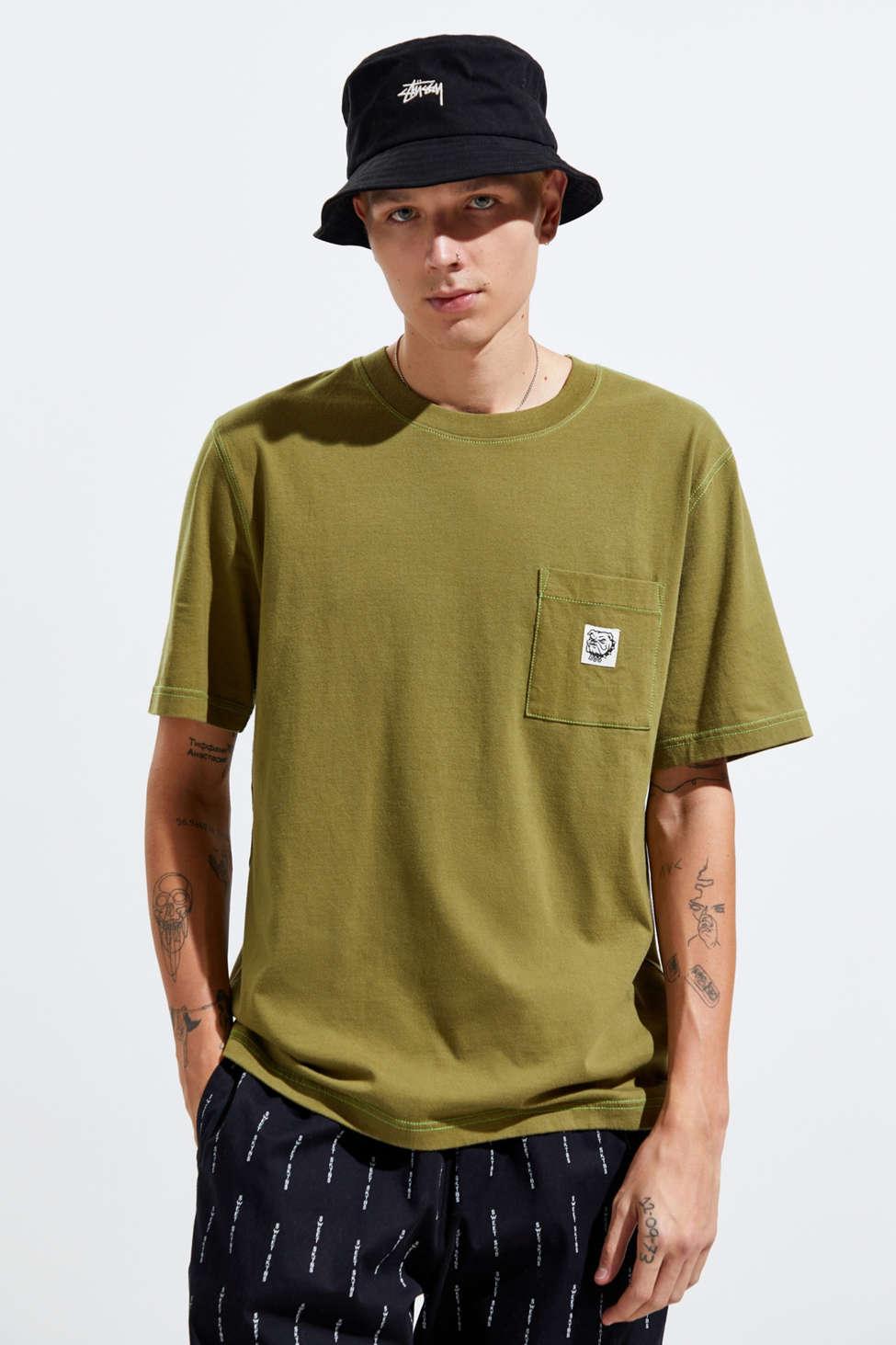 supreme contrast stitch pocket tee