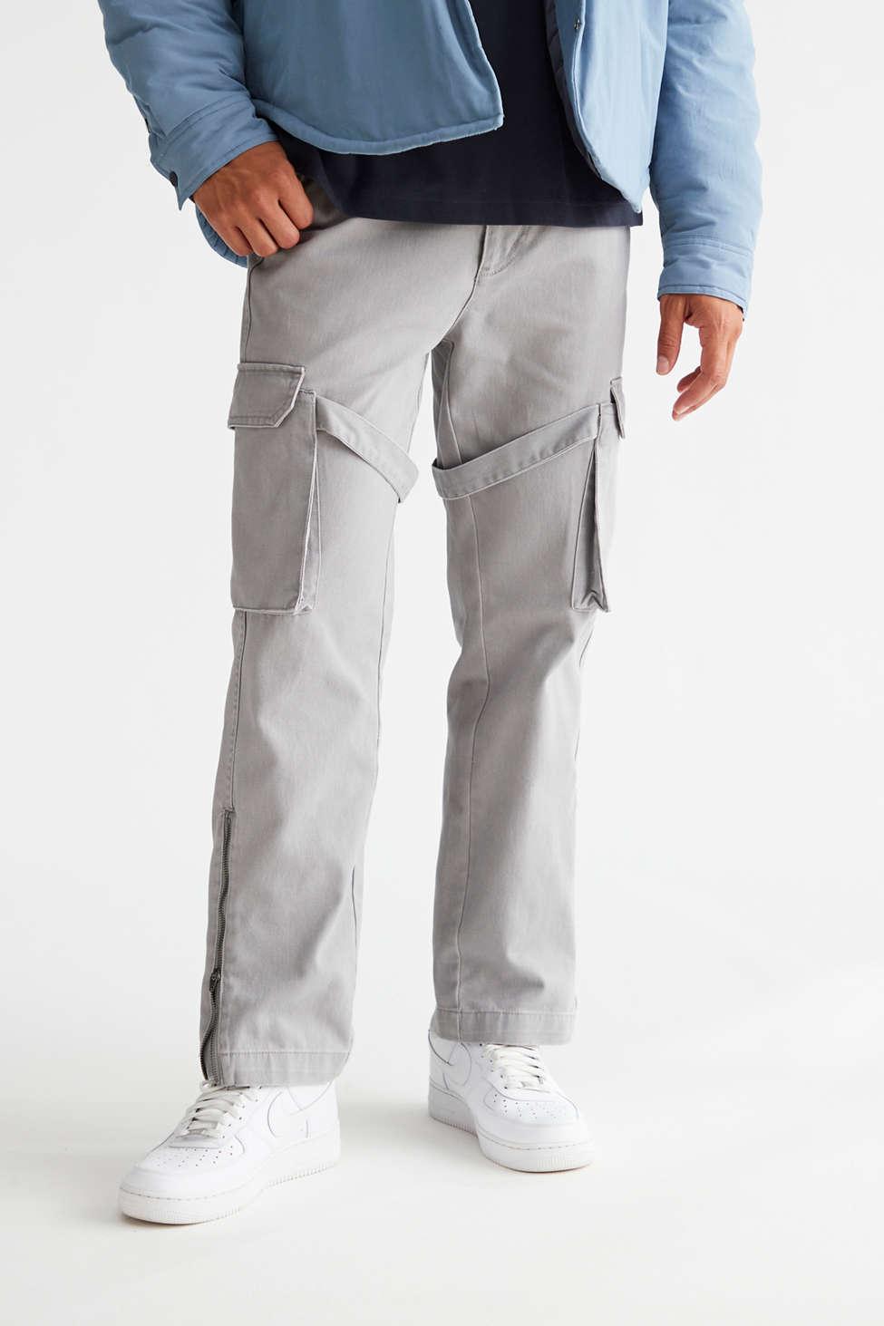 Standard Cloth Cotton Flared Cargo Pant in Grey (Blue) for Men Lyst