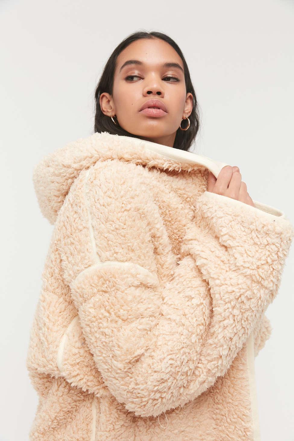 uo reversible teddy coat