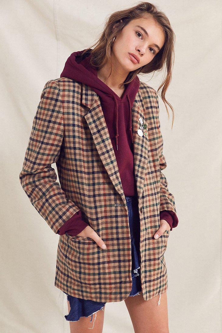 Urban Outfitters Vintage Oversized Blazer  in Brown Lyst