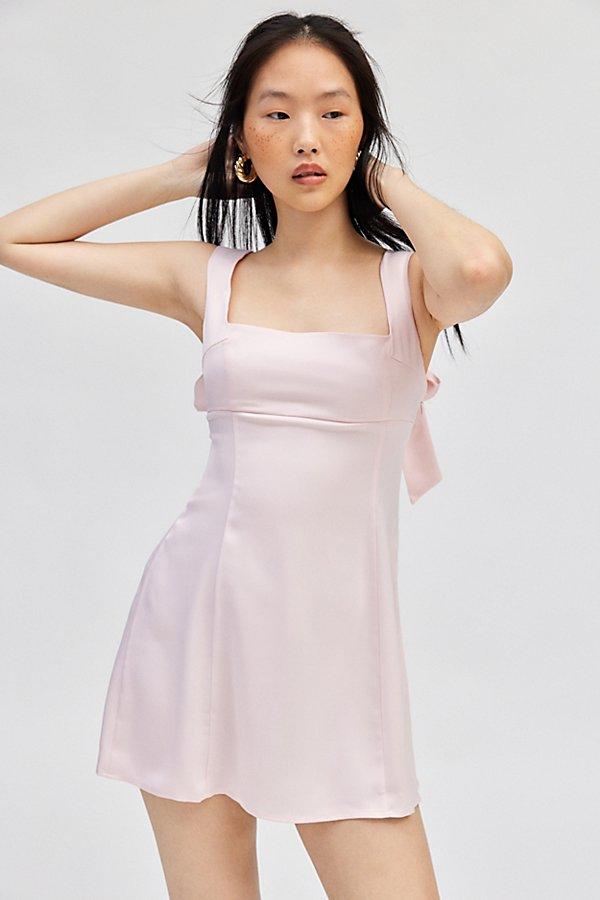 uo bri double bow sleek satin mini dress UO Bri Double Bow Satin Mini Dress <3 , little light