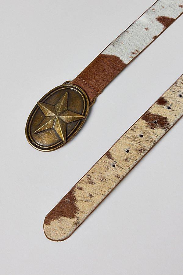 Urban Outfitters Animal Print Calf Hair Star Buckle Belt in  display picture 2