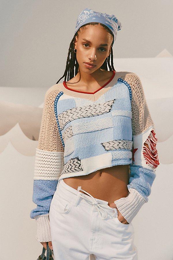BDG Johnny Patchwork Pullover Sweater in Blue Lyst Canada