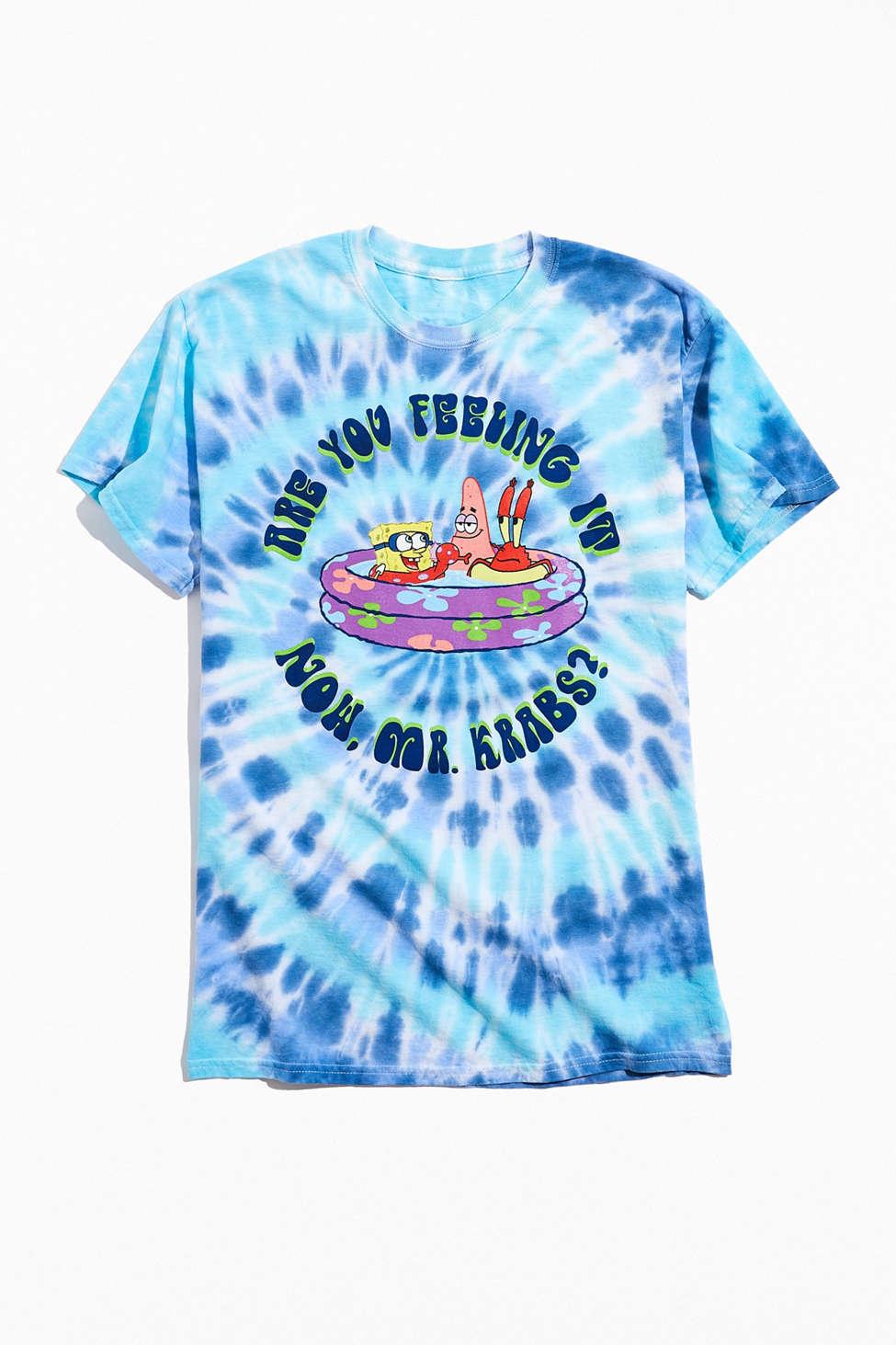 Urban Outfitters Are You Feeling It Mr. Krabs Tiedye Tee in Blue for