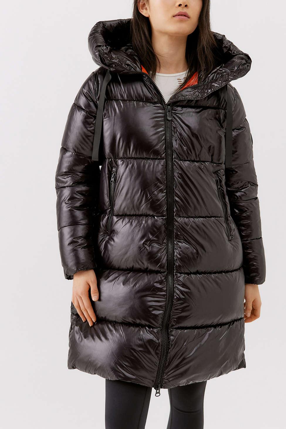 Save The Duck Isabel Longline Puffer Jacket in Black | Lyst