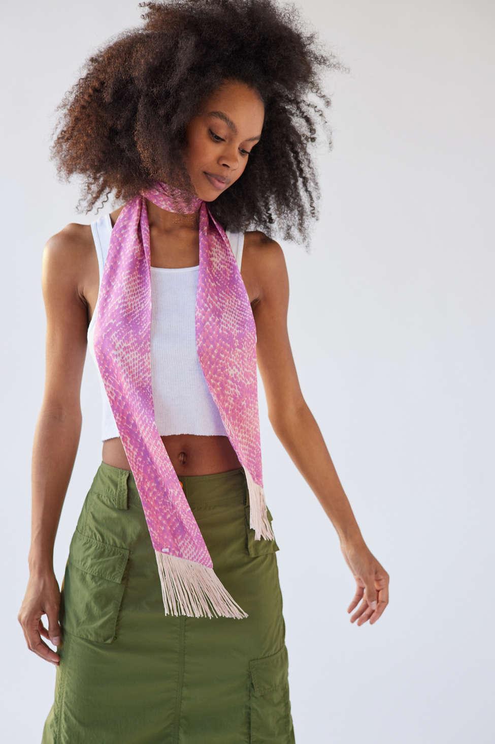 Urban Outfitters Fringe Skinny Scarf in Pink | Lyst Canada