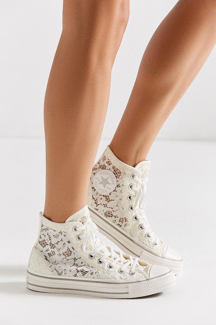 Converse Converse Chuck Taylor Lace High Top Sneaker in White - Lyst