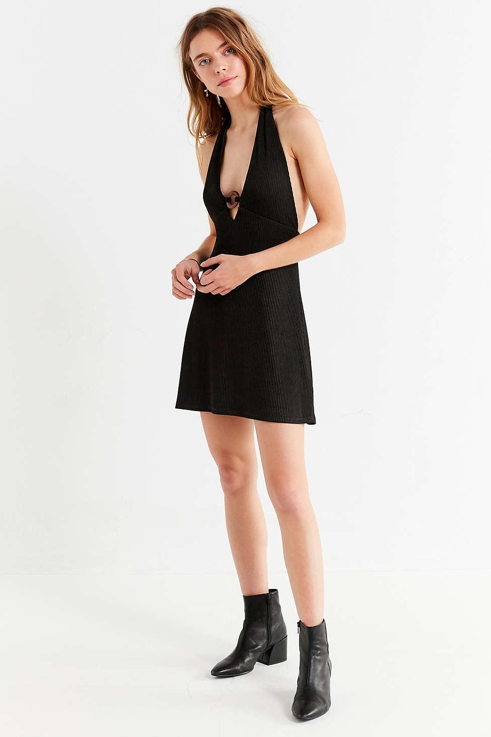 Urban Outfitters Uo Jane O Ring Halter Mini Dress In Black Lyst Urban Outfitters Uo Jane O Ring Halter Mini Dress In Black Lyst