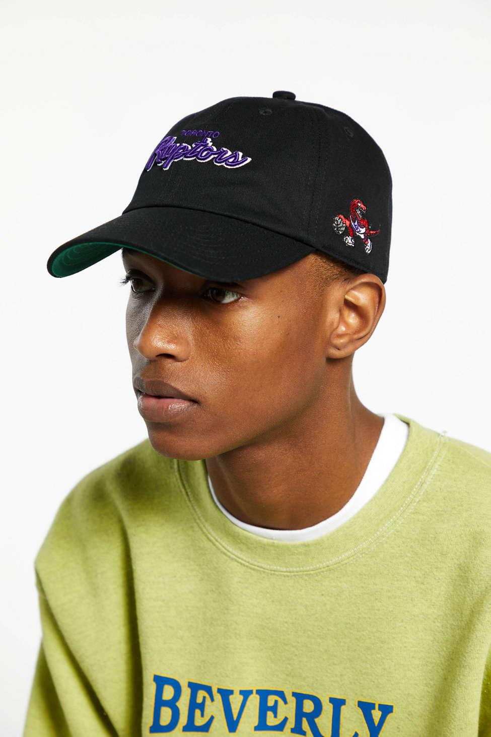 Mitchell & Ness Toronto Raptors Script Dad Hat in Black for Men | Lyst