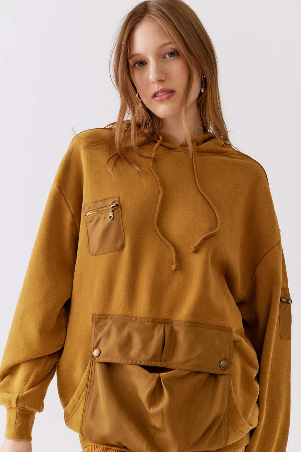 Urban Outfitters Uo Ridge Utility Hoodie Sweatshirt in Brown