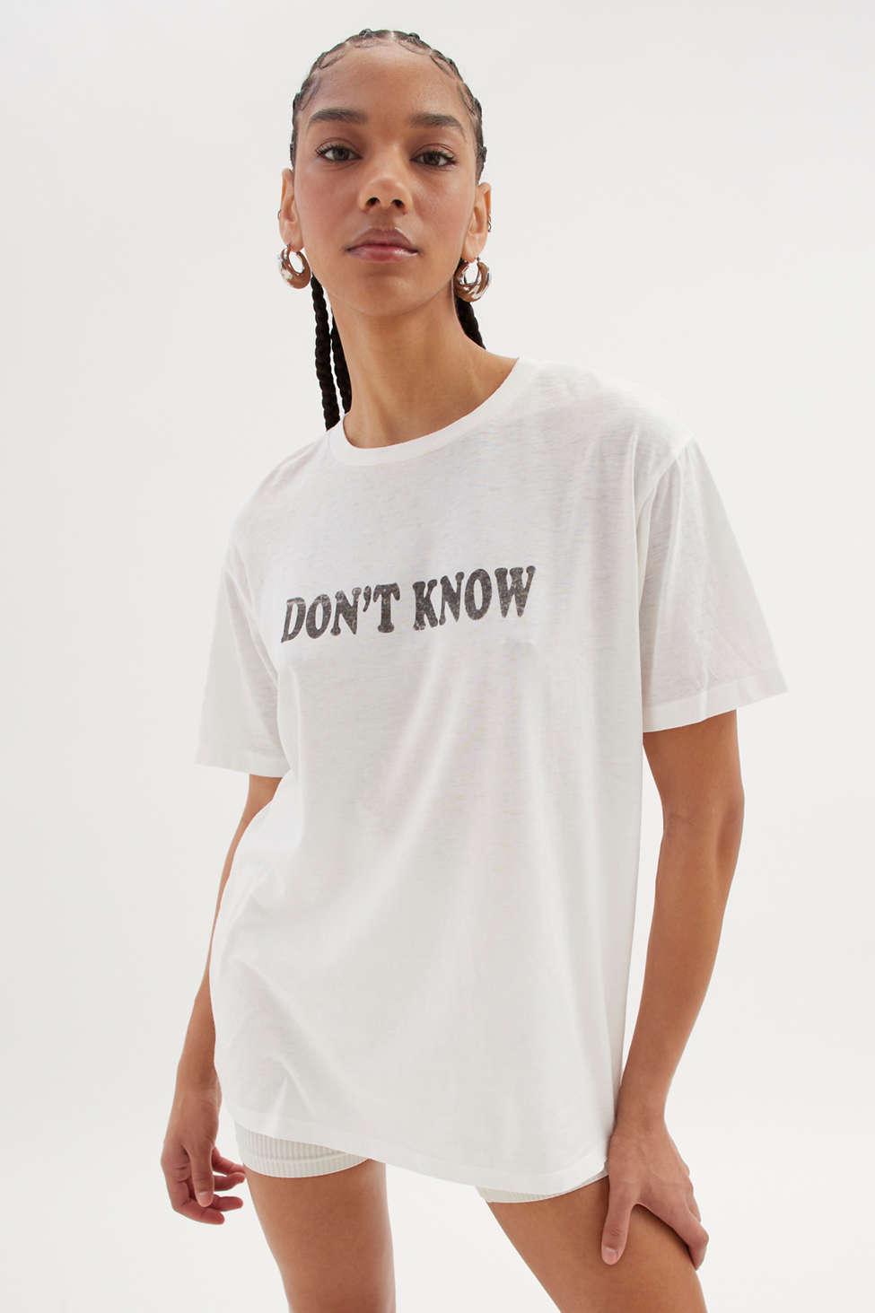 Urban Outfitters Don't Know Don't Care Burnout Tee in White | Lyst