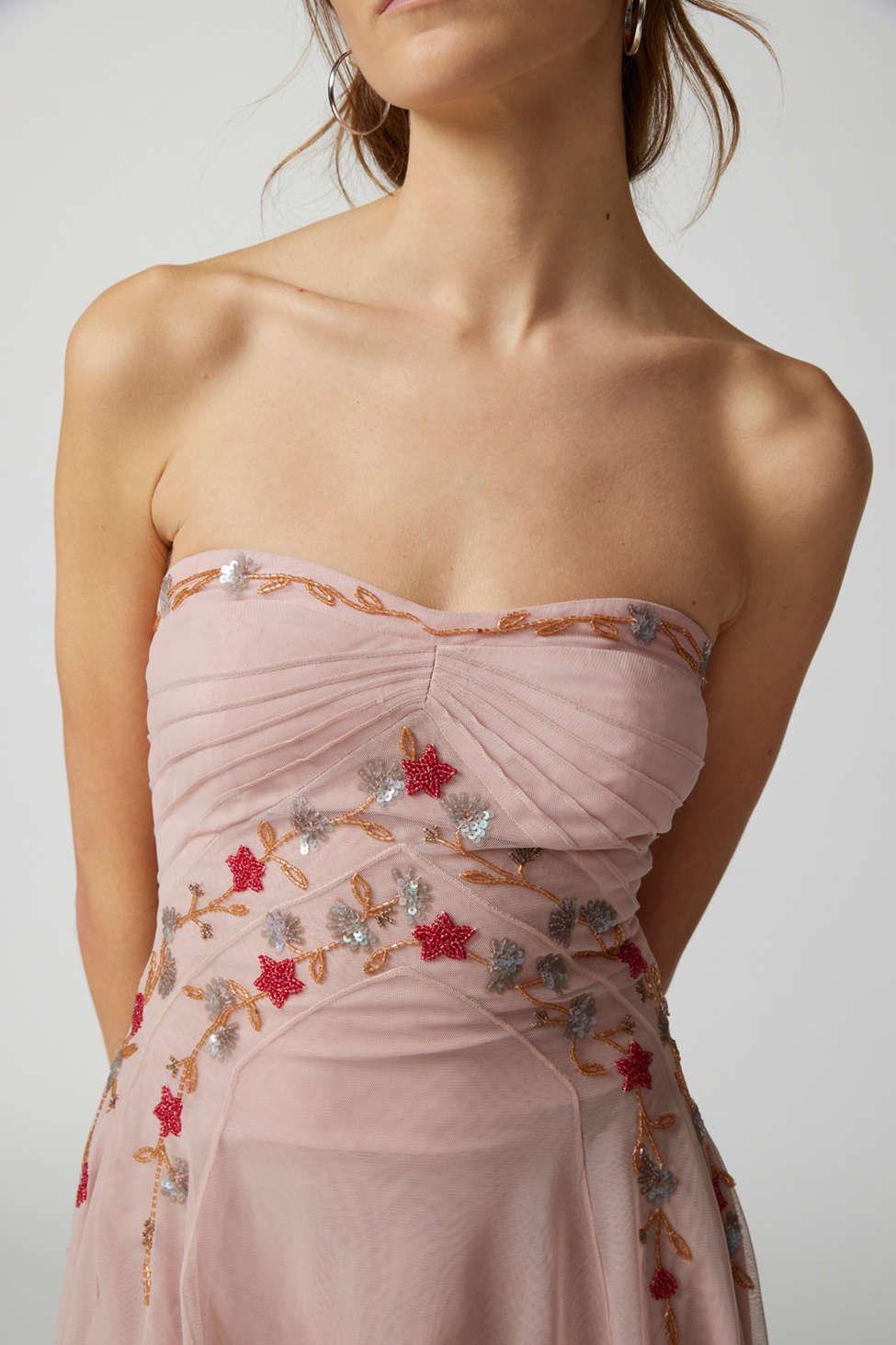 urban outfitters pink strapless dress Strapless Mini Dresses