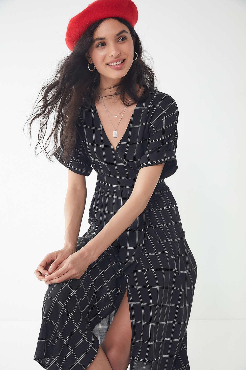 uo gloria midi wrap dress