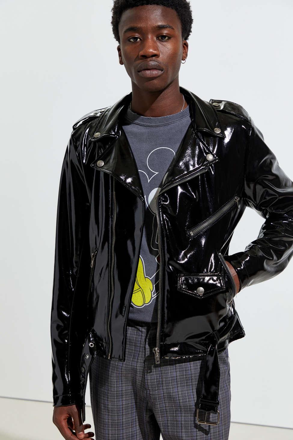 Tripp Nyc Pvc Moto Jacket in Black for Men | Lyst