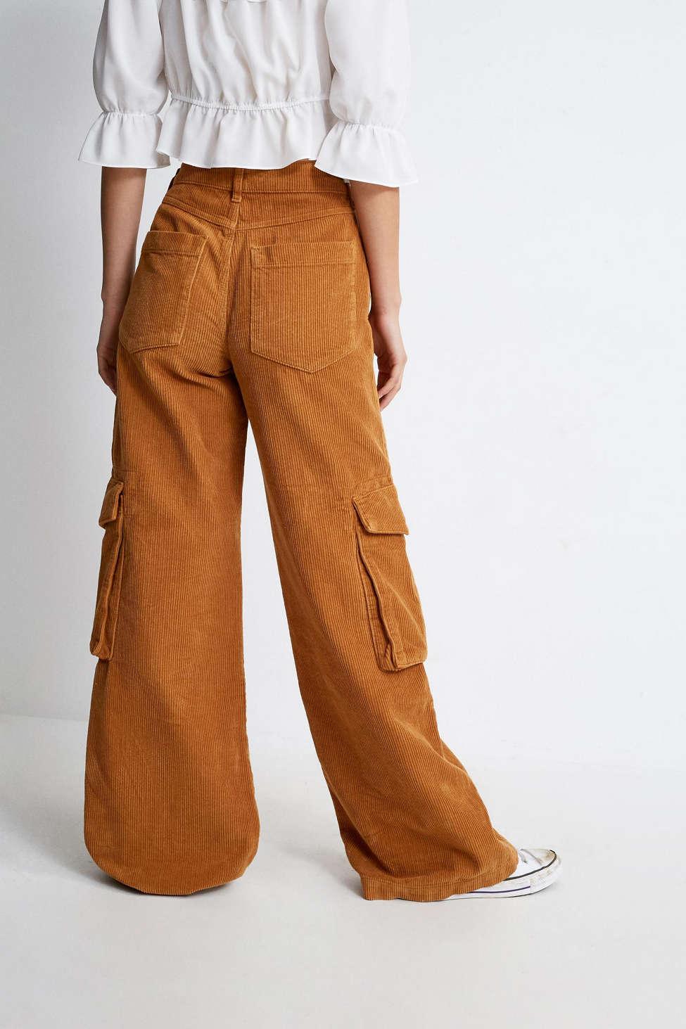 BDG Bubble Corduroy High-waisted Baggy Pant in Brown