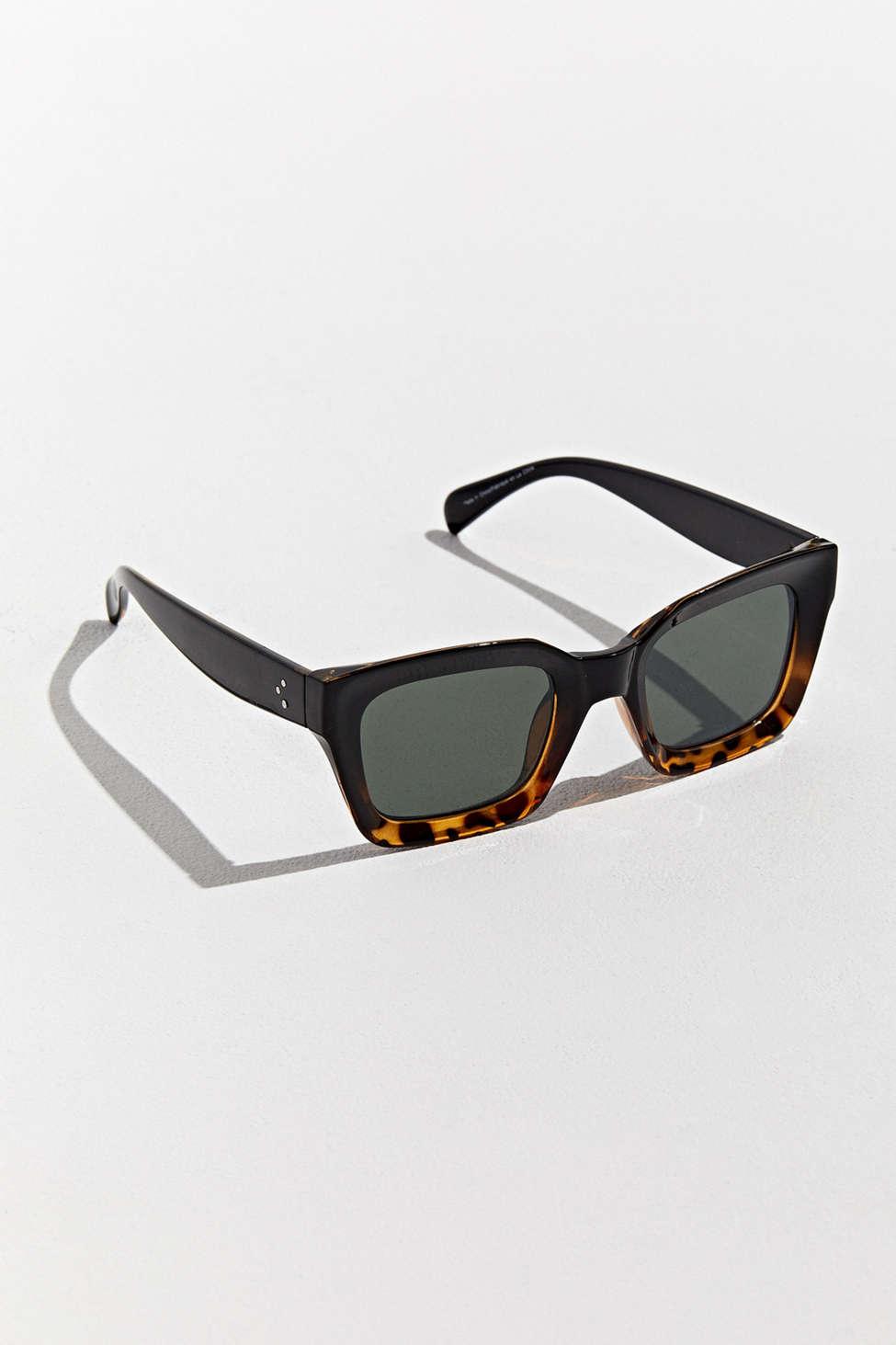 2pcs/set Men's Square Shaped Plastic Decorative Fashion Sunglasses