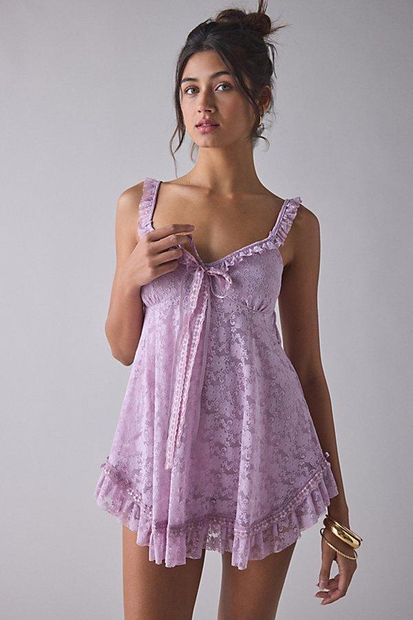 Urban Outfitters Uo Primrose Lace Babydoll Romper in Purple | Lyst
