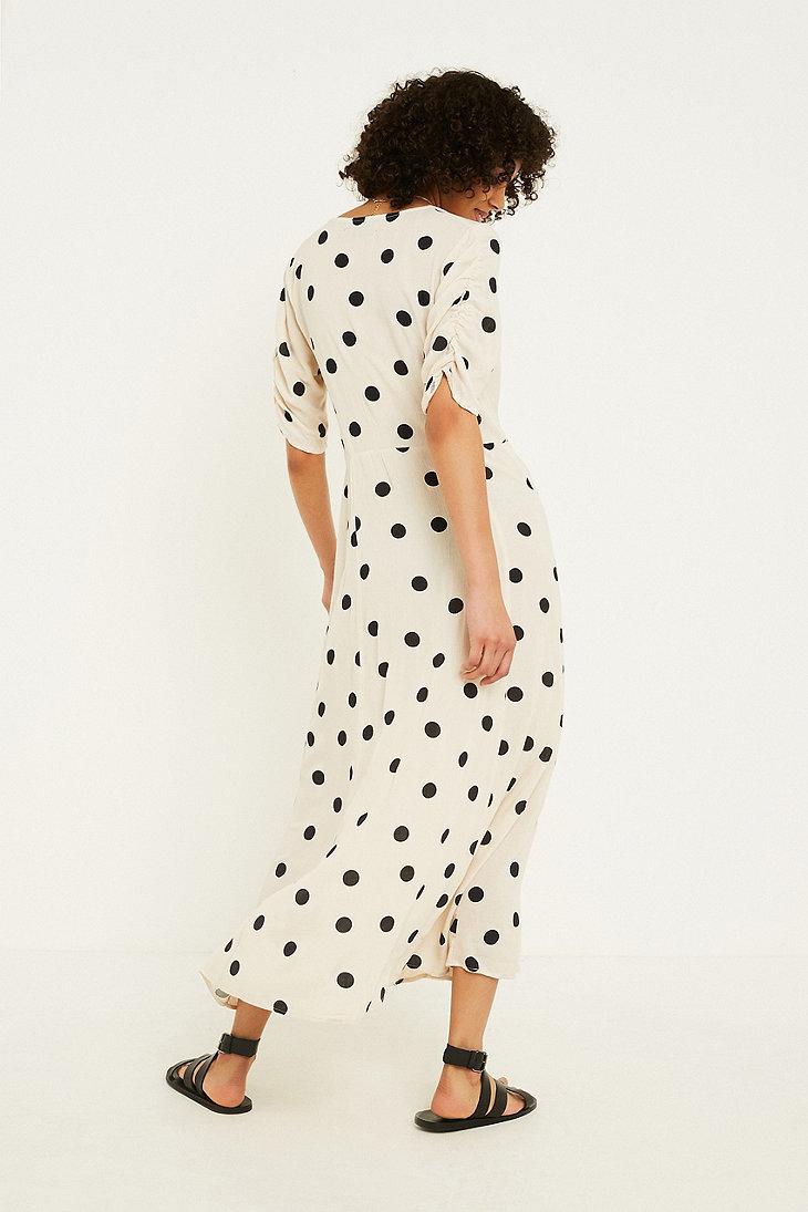 urban outfitters polka dot midi dress