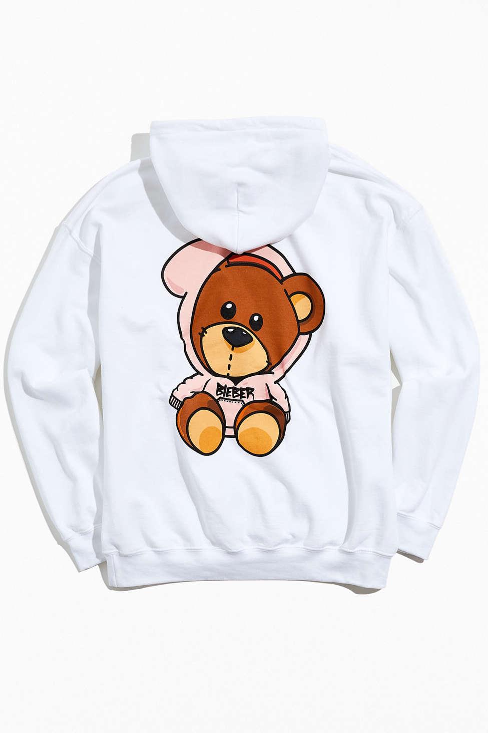 Little Teddy Bear with Brown Stitched Heart | Pullover Hoodie